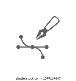 Drawing vector with pen icon vector in trendy flat style isolated on white background
