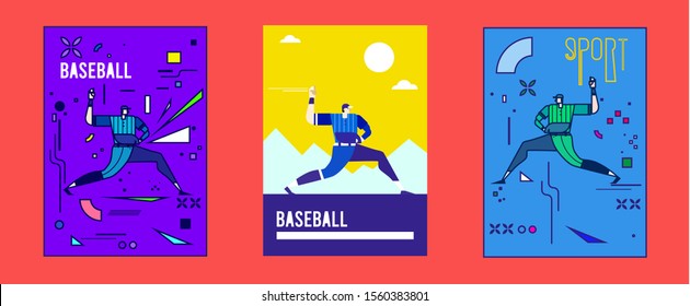 Drawing Vector Sport Baseball Player