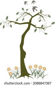 Flores y tragos de árboles vegetales
