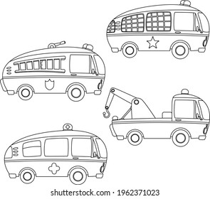 Drawing vehicles cartoon vector illustration. isolated background