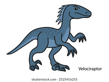 Desenho de um Velociraptor para ilustrar dinossauros pré-históricos