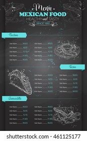 Drawing vertical scetch of mexican food menu
