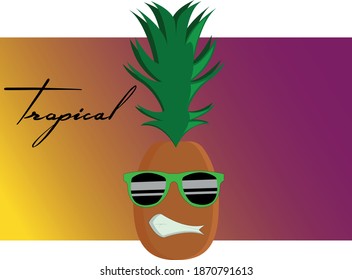 
drawing of a very charismatic tropical pineapple