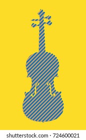 drawing of violin with lines in editable vector