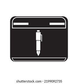 Drawing Wacom Pen Tablet Icon | Black Vector Illustration |