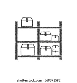 drawing warehouse storage boxes pictogram vector illustration eps 10
