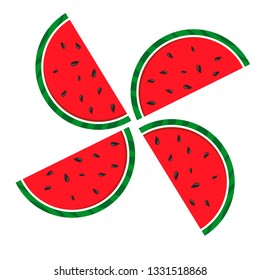 Drawing watermelon on a white background