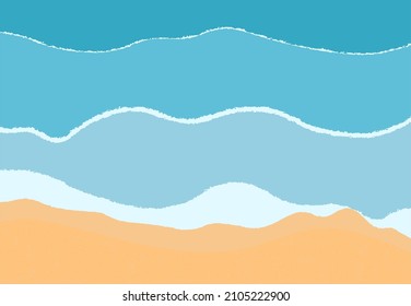 drawing of waves on the beach