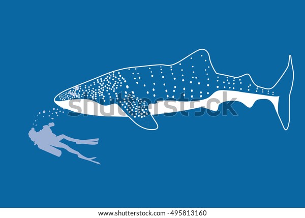 Download Drawing Whale Shark Stock Vector (Royalty Free) 495813160