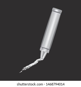 Drawing Of A White Crayon Vector Illustration