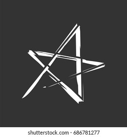 Drawing White Star Logo Template Illustration Design. Vector EPS 10.