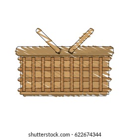 drawing wicker basket picnic image