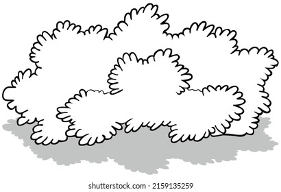 Drawing Wide Bush Cartoon Illustration Isolated Stock Vector (Royalty ...