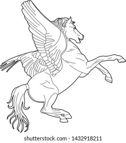 Drawing of a winged horse, EPS 10 file