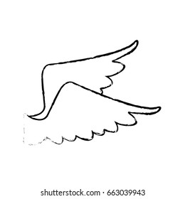 drawing wings feather bird angel icon