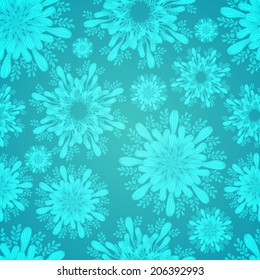 Drawing winter Seamless Patterns with snowflakes For Christmas card, wallpaper, wrapping paper or other. 