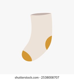 Drawing of winter socks. Hand drawn winter, autumn, Christmas cozy accessory. 