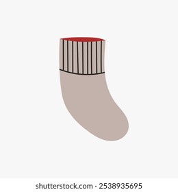 Drawing of winter socks. Hand drawn winter, autumn, Christmas cozy accessory. 