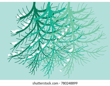 Drawing "Winter tree" is illustration for outdoors winter atmosphere. It has specific winter mood of snow break.