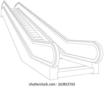 Escalator Colouring Pages Sketch Coloring Page