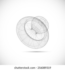 drawing wireframe models baby pacifier template vector