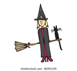 drawing of a witch