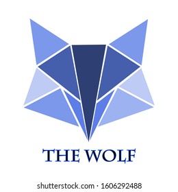 drawing of a wolf's head in a geometric style like origami,
good for logos