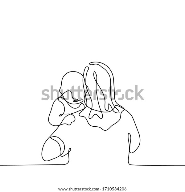 Dessin D Une Femme Avec Un Enfant Image Vectorielle De Stock Libre De Droits