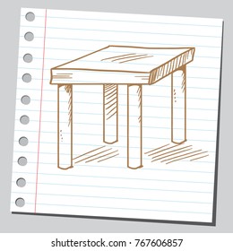 Drawing of a wooden stool