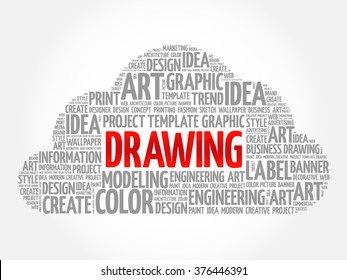 DRAWING word cloud, creative business concept background