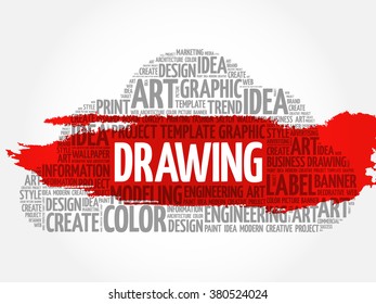 DRAWING word cloud, creative business concept background