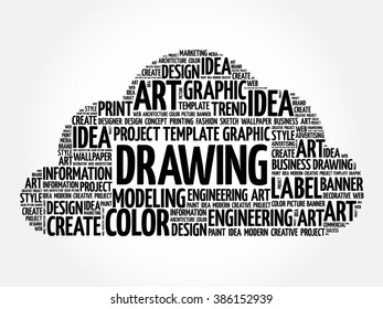 DRAWING word cloud, creative business concept background