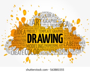 DRAWING word cloud, creative business concept background