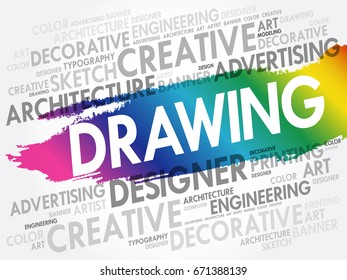 DRAWING word cloud, creative business concept background