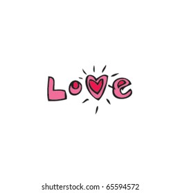 drawing of the word love