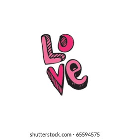 drawing of the word love