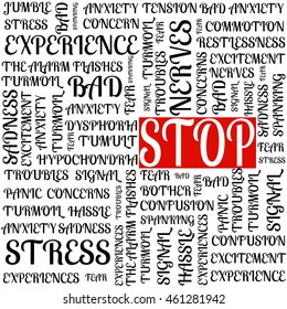 drawing from the words. stop the stress. a word about stress