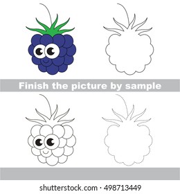 Drawing worksheet for children, the easy educational kid game with simple game level to educate preschool kids. Finish the picture and draw the funny Blackberry.