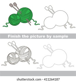 Drawing worksheet for children. Finish the picture and draw the cute Yarn