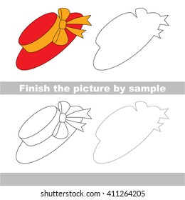 Drawing worksheet for children. Finish the picture and draw the cute Hat