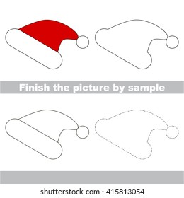 Drawing worksheet for children. Finish the picture and draw the cute Winter hat