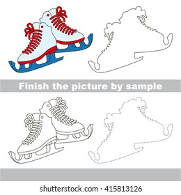 Drawing worksheet for children. Finish the picture and draw the cute Skates