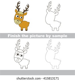 Drawing worksheet for children. Finish the picture and draw the cute Deer