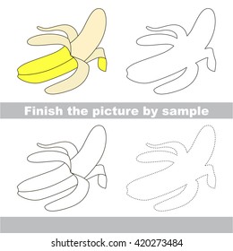Drawing worksheet for children. Finish the picture and draw the cute Banana