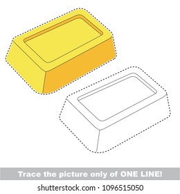 Drawing worksheet for preschool kids with easy gaming level of difficulty, simple educational game for kids one line tracing of Golden Billion Metal