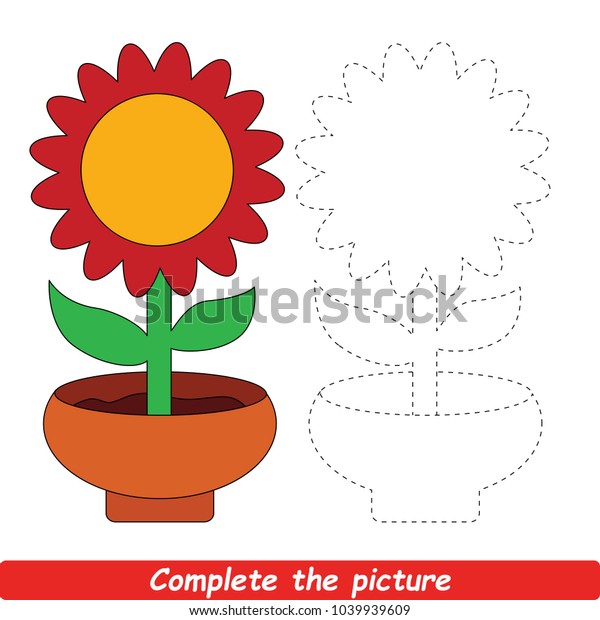 Drawing Worksheet Preschool Kids Easy Gaming Stock Vector Royalty