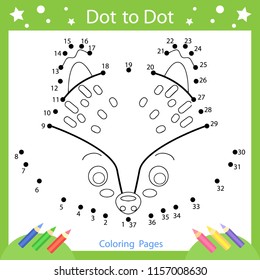 Drawing worksheets. Dot to dots with drawn cute fox. Children funny picture riddle. Coloring page for kids. Drawing lesson. Activity art game for book. Vector illustration.