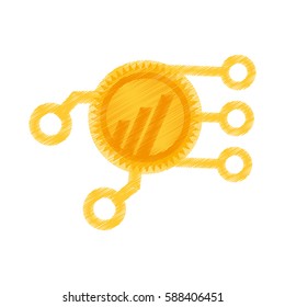 drawing worldcoin web icon vector illustration eps 10