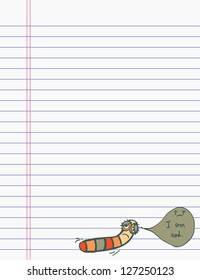 Drawing worm on paper