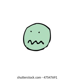 drawing of a worried face